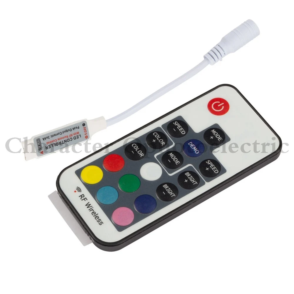 

5PCS DC5- 24V 17 Keys RF Wireless RGB mini Led Controller Common Anode 3 channel 6A to control led strip smd 5050 3528 lighting
