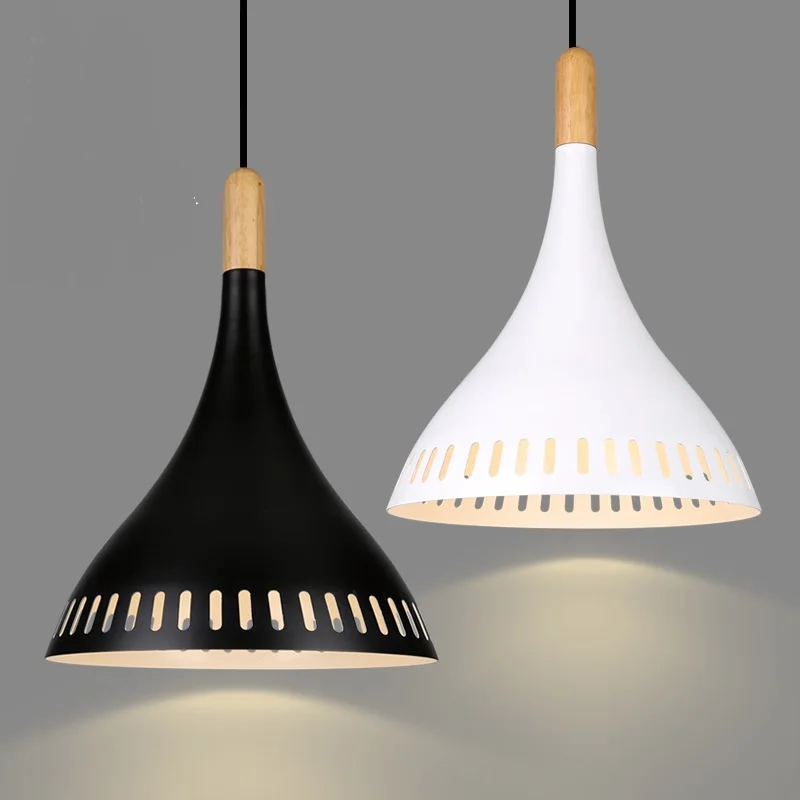 

Nordic modern white black pendant light dining roomkitchen study bar tea shop hollow hanging lamp pendant lamps ZA928720