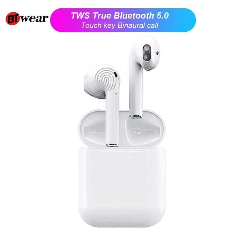 

BTwear i12 TWS Mini Air Bluetooth 5.0 Earphone Sports Sweatproof True Wireless Touch Earbuds Ear pod Binaural call Earphones