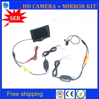 

Promotion 4.3"Rearview Monitor with CCD Reverse Car Rear View Camera HD Video Parking Wireless Kit to Connect Monitor and Camera
