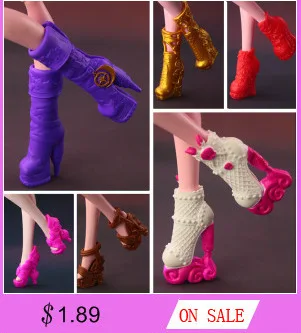 5 пар/лот; Новая модная обувь для куклы Monster High; высококачественные высокие сапоги;