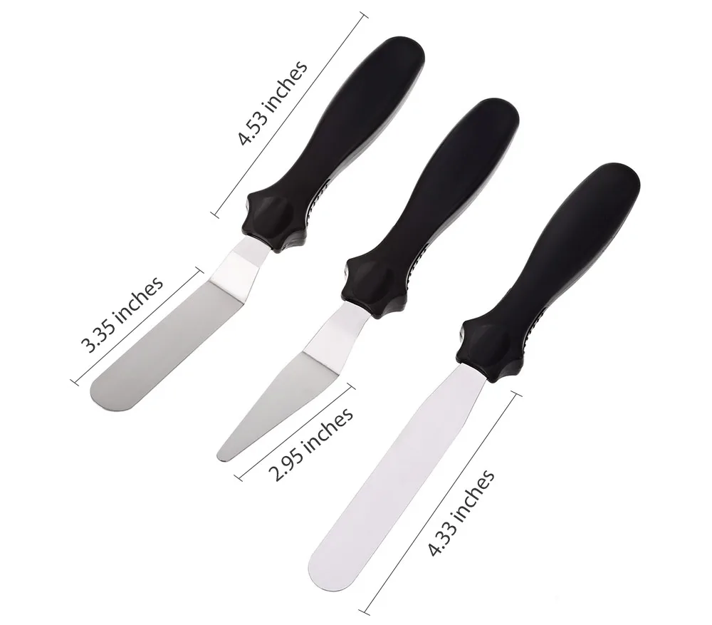 3pcs Stainless Steel DIY Cake Cream Spread Decorating Smudge Tool