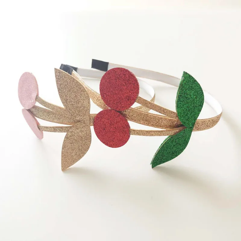 Повязка для волос с золотыми листьями и вишней 10 шт./лот|kids headbands|hair bandheadband kids |