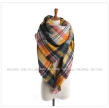 Hot2015 women pashmina winter check tartan shawl wrap scarf wholesale fashionable scarf winter check tartan shawl wrap scarf