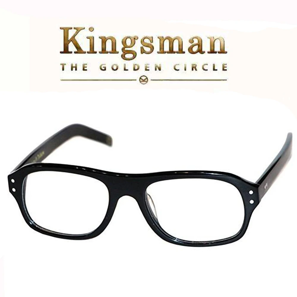 

Kingsman Eyeglasses Secret Service Golden Circle Eggys Cosplay Top Acetate Frame Clear Lens Eyewear For Man British Style