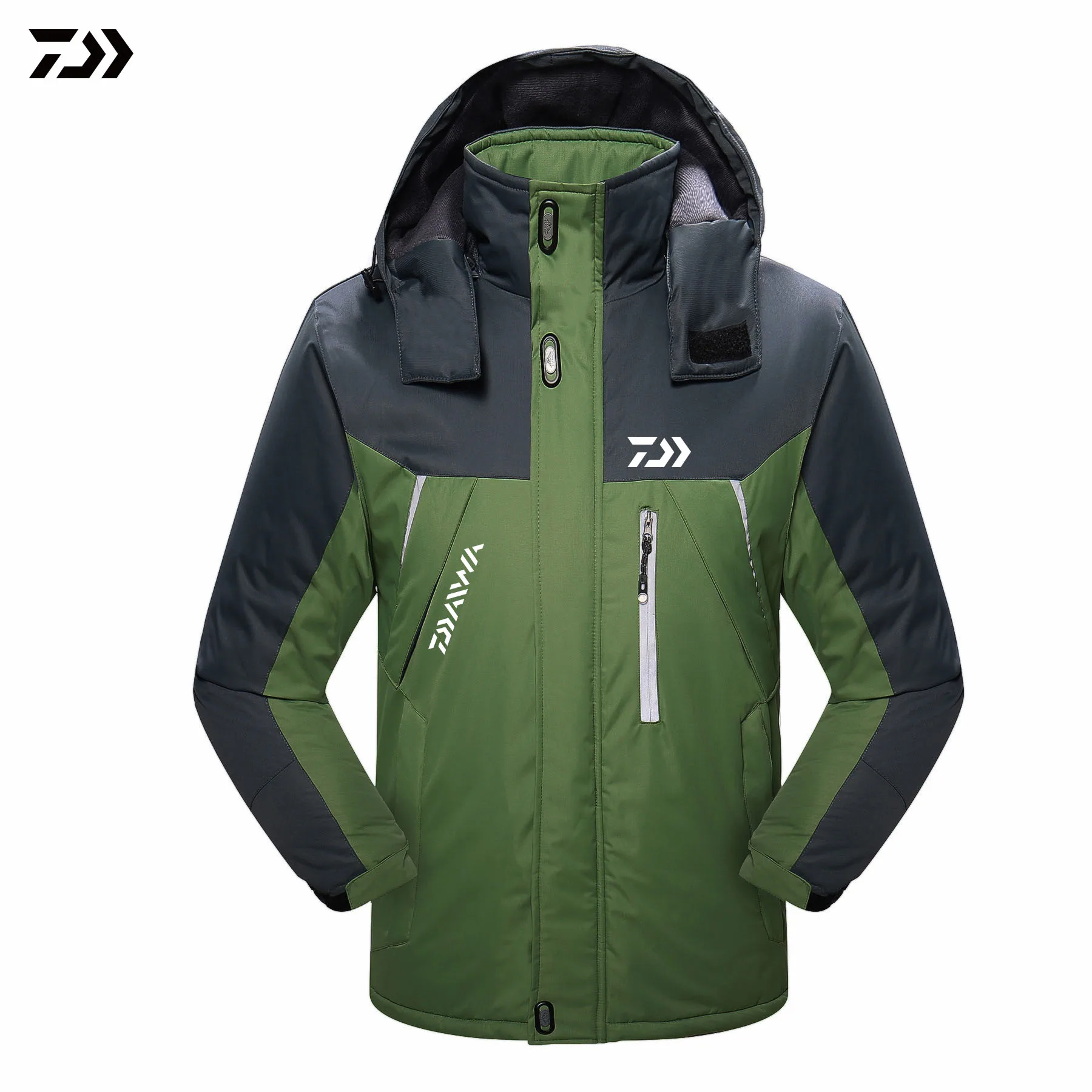 

2019 New DAIWA Fishing Clothing Outdoor Autumn Winter Fleece Thick Warm Fishing Jackets Men Plus Size Hooded Fishing Clothes