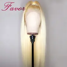 Silky Straight 613 Blonde Lace Front Human Hair Wigs 180% Density Brazilian Lace Front Remy Hair Wig Pre Plucked Favor Hair 8-24