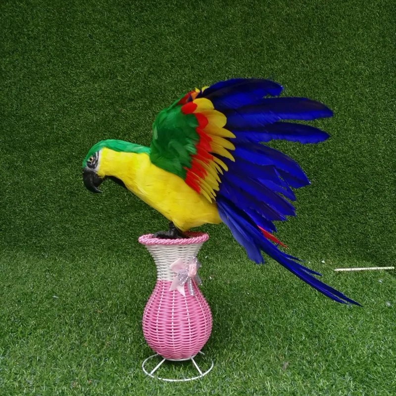 big-wings-parrot-toy-plastic-feather-simulation-green-yellow-bird-model-gift-about-45x60cm