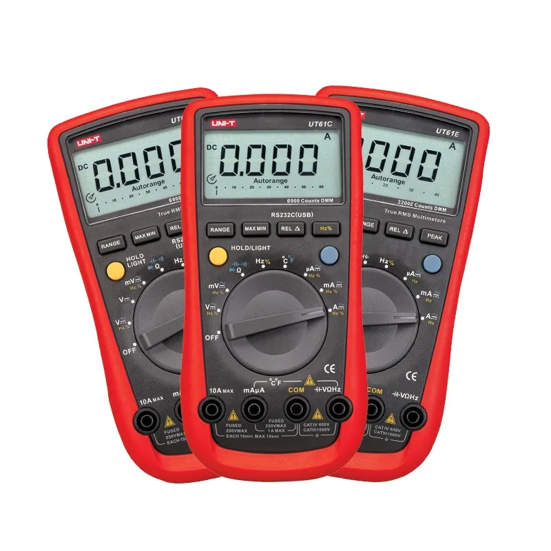 

Digital Multimeters UNI-T UT61C UT61D UT61E Meters LCD Backlight & Data Hold Multitester AC&DC Current Voltage Diagnostic-tools