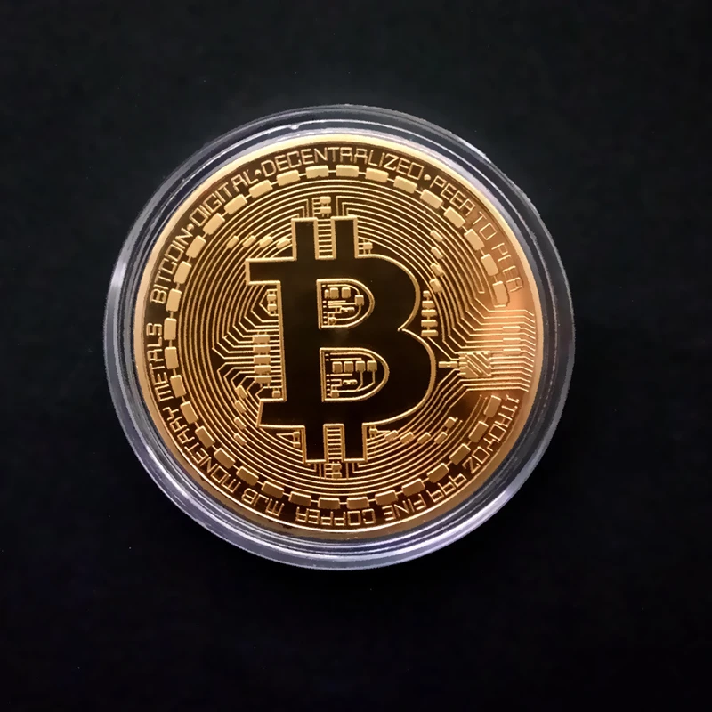 1pc Physical Bitcoins BTC With Case Gift Physical Metal Antique Imitation BTC Coin Art Collection