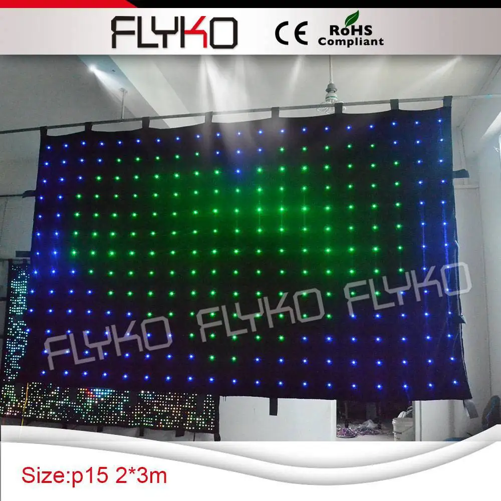 

2x3m large portable stage led lighted stage backdrop for dj booth