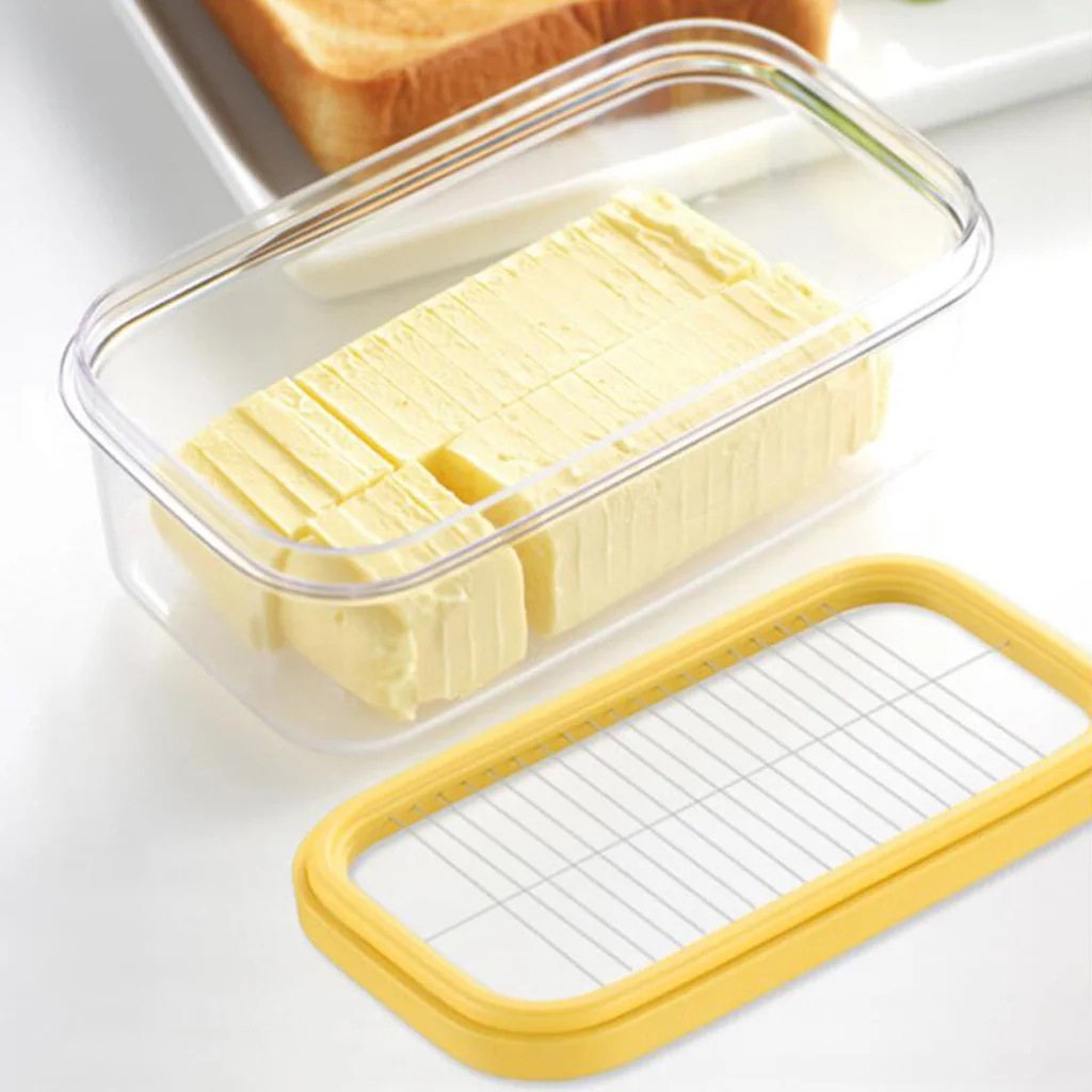 1Set Butter Dish With Lid Dustproof Slice Butter Storage Box Plastic  Transparent Cheese Dividing Fresh-keeping Case Container - AliExpress