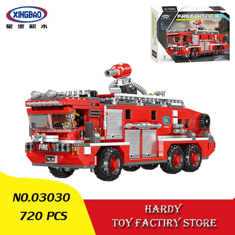 

Xingbao 03030 City Series Water Tank Fire Truck Children Assemble Small Particle Toys Building Blocks
