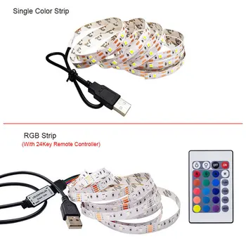 

2pcs/lot 5V 2835 LED Strip USB 5V TV backlight Lighting with IR control For Desktop PC Lamp Tape Diode Ribbon 50cm 1 2 3 4 5 m