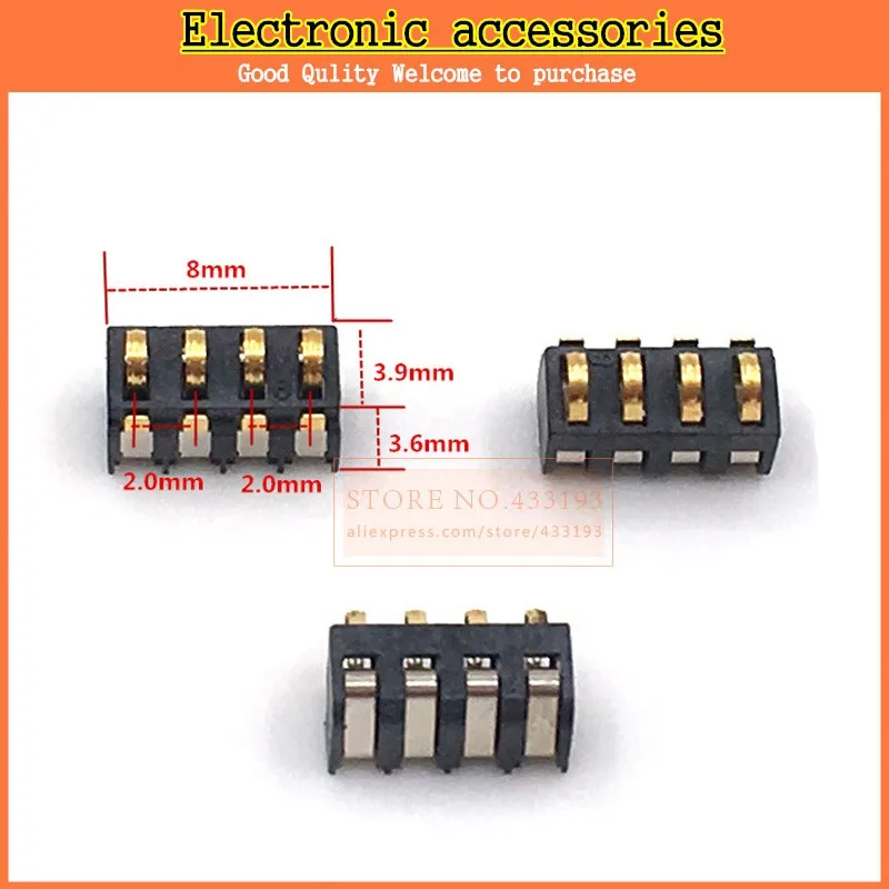 

Новый 50 шт./лот держатель батареи 4Pin, разъем батареи, SMD разъем батареи для мобильного телефона 2.0PH