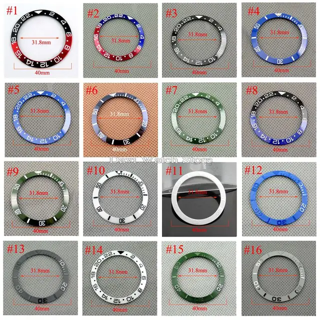 40mm black blue white green Ceramic/Titanium Bezel insert for 43mm submariner Au 40mm black blue white green Ceramic/Titanium Bezel insert for 43mm submariner Au