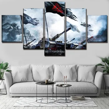 

5 Piece Supreme Commander Game Poster Canvas Print Wall Art Modular Pictures Decor Framework Modern Home Decorative Living Room