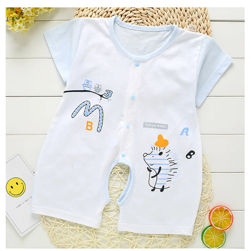 Thin Summer Romper For Baby Cartoon Girls Clothes For Out Wear Short Sleeve Boys Clothes Baby Jumpsuit roupas infantis menino