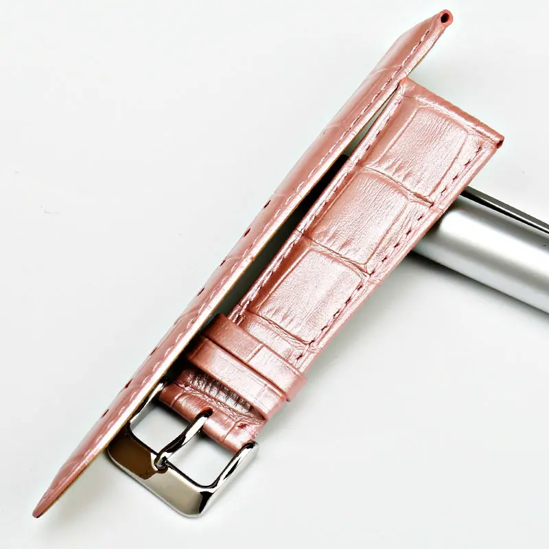 Maikes Pulseira de Relógio Feminina de Couro Genuíno Rosa 14 16 18 20 22 mm - Image 3