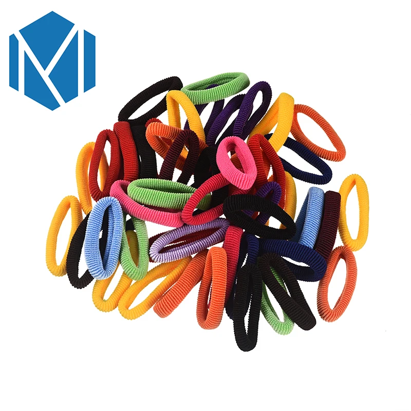 

M MISM New 50pcs/lot Girl Candy Rainbow Color Rubber band High Elastic Hair Rope Ties Headband Gum Girl Hair accessories