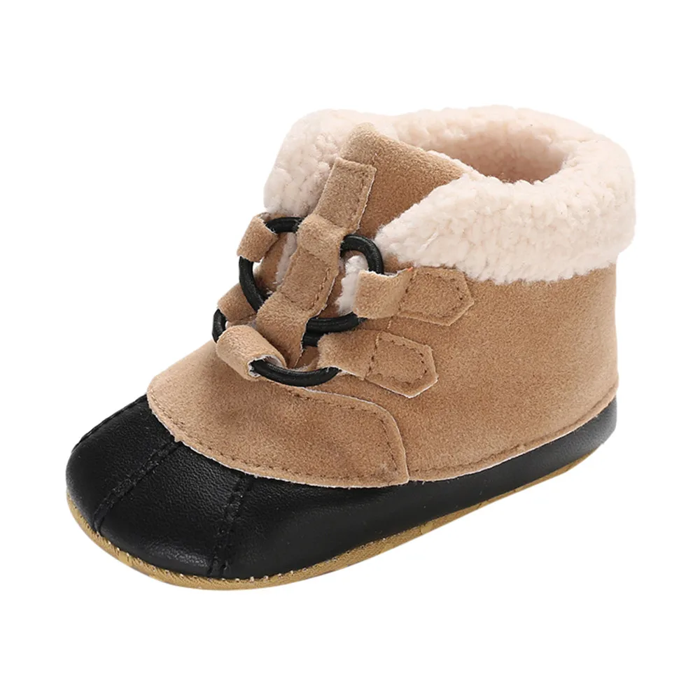 

Infant Newborn Baby Boys Frenulum Snow Boots Winter Boots Prewalker Warm Shoes