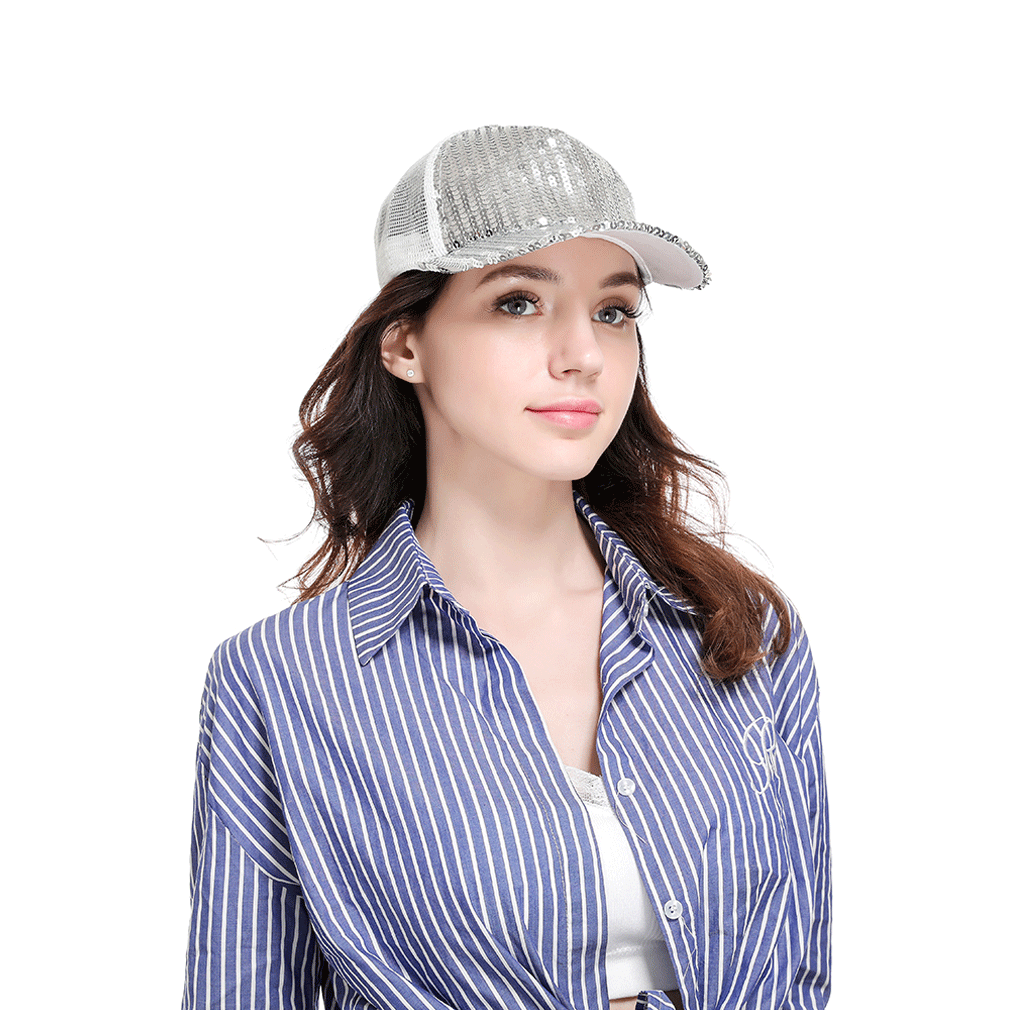 Новая модная женская Регулируемая бейсбольная шляпа козырек, блестящая грязная шапка с помпоном солнцезащитные очки