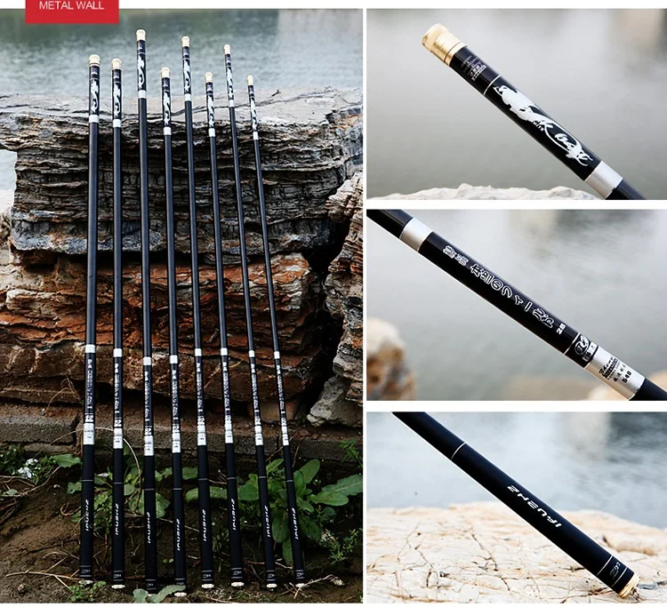 Drop Shipping New Carp Fishing Pole Stream Hand Rod Telescopic Fishing Rod Carbon Fishing Tackle 4.5M 5.4M 6.3M 7.2M