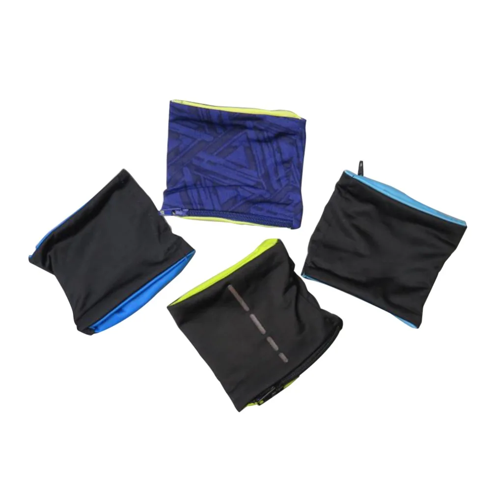 

Reflective Zipper Pocket Wrist Support Wrap Straps Lycra Fitness Cycling Sports Wristband Volleyball Badminton Sweatband