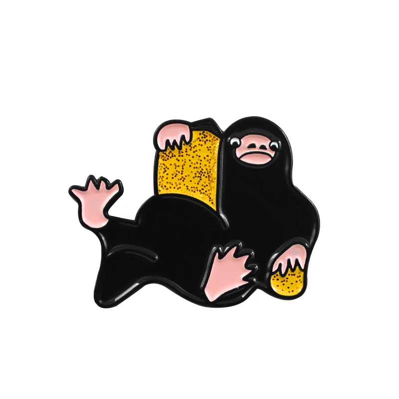 Фантазия мультфильм брошь в стиле аниме Niffler и Pickett Bowtruckle биологический зверь фильм крутой рюкзак с нашивками нагрудные булавки веер подарки - Окраска металла: Niffler