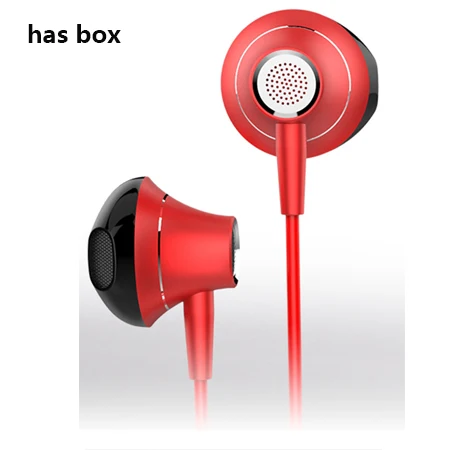 Плоские 3,5 мм наушники-вкладыши с микрофоном стерео HIFI супер бас проводные наушники гарнитура для телефона для iphone fone de ouvido - Цвет: red with box