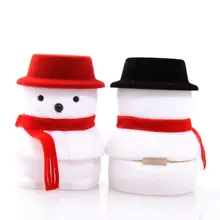 Классический бархат снеговик Кольцо Кулон коробка рождественские подарочные коробки кольцо серьги шпилька Подставка для ожерелья ювелирных украшений стойка 50 шт