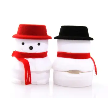 

Classic Velvet Snowman Ring Pendant Box Christmas Gift Boxes Ring Earring Stud Necklace Jewelry Display Rack Wholesale 50pcs