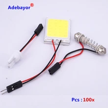 100 X Dome T10 194 W5w 24 Smd Cob Led Auto Panel Licht Interieur Room Auto Light Bulb Lamp Wit