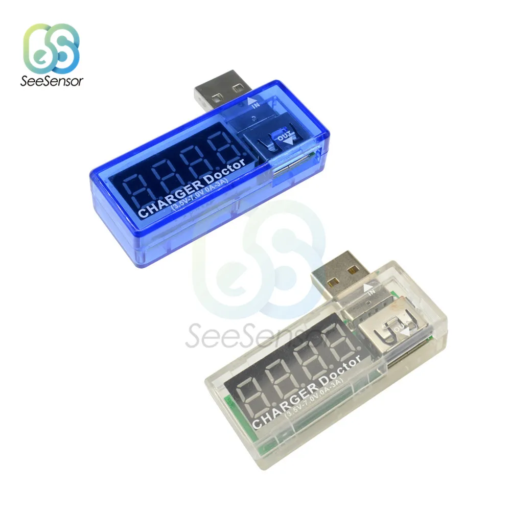 Светодиодный дисплей цифровой вольтметр Амперметр USB измеритель напряжения тока