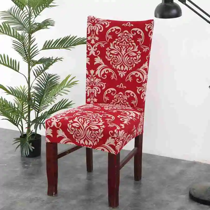 

Traditional Chinese Style Joyous Red Printed Chair Cover Home/Restaurant Festival Chair Decor Cover Spandex Polyester Chair Case