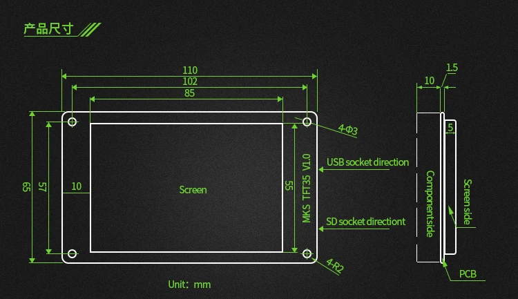 Части 3d принтера MKS TFT35 V1.0 умный контроллер 3," сенсорный экран полноцветная поддержка сглаживания обновленная TFT32 для MKS SBASE