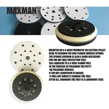 6 Inches (17hole) Sponge Buffering Pad for Flocking Abrasive Disc Backing Pad Uneven Surface Polishing Power Sander Accessories 6 Inches (17hole) Sponge Buffering Pad for Flocking Abrasive Disc Backing Pad Uneven Surface Polishing Power Sander Accessories