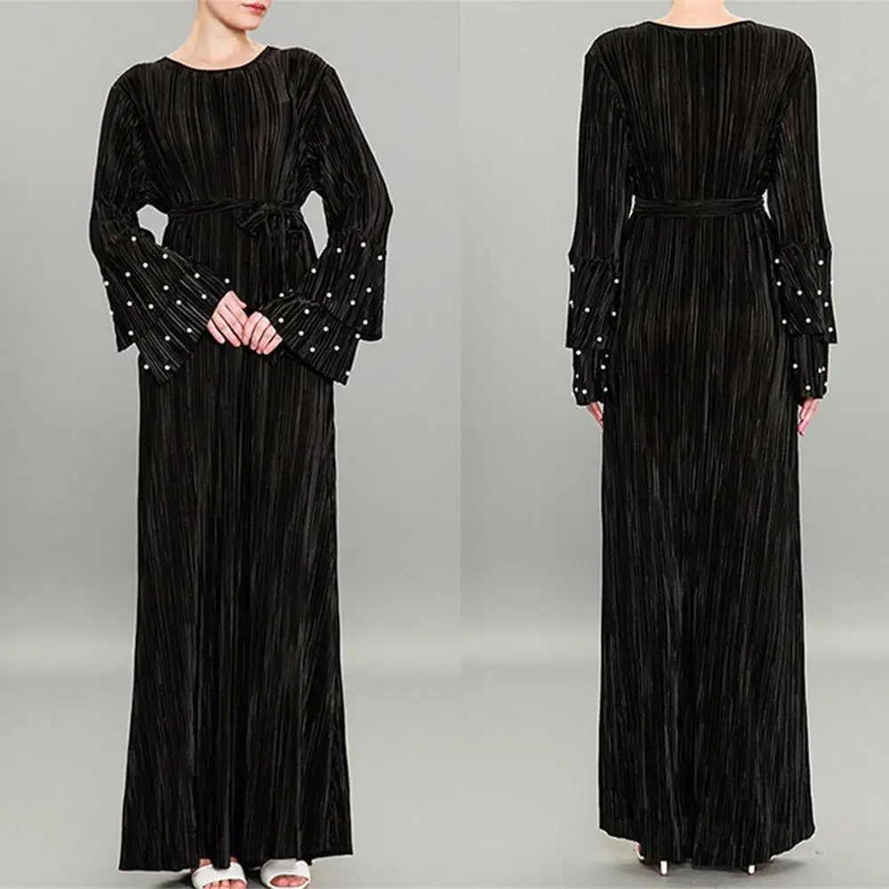 

Women Ethnic Robes Abaya Islamic Muslim Middle East Maxi Dress Bandage Kaftan