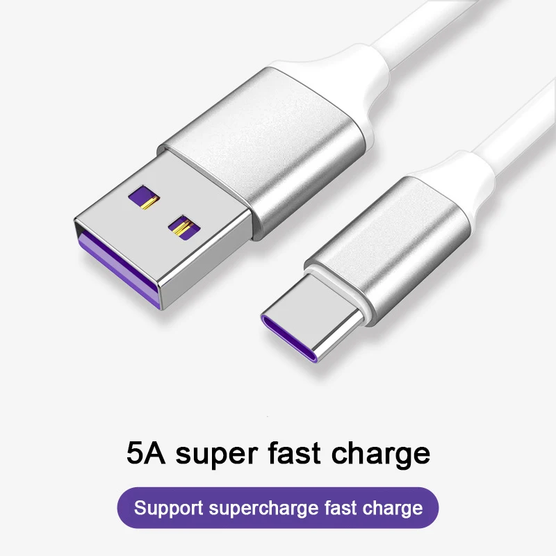 

5A Type C Cable USB C Super Fast Charging Cable USB For Huawei Mate 10 Pro Honor 10 Fast Charger Type C Cable USB C Fast Charge