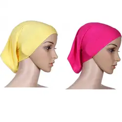 Для женщин Регулируемый платок мерсеризованный хлопок покрытие на голову простая трубка Кепки эластичные головной убор