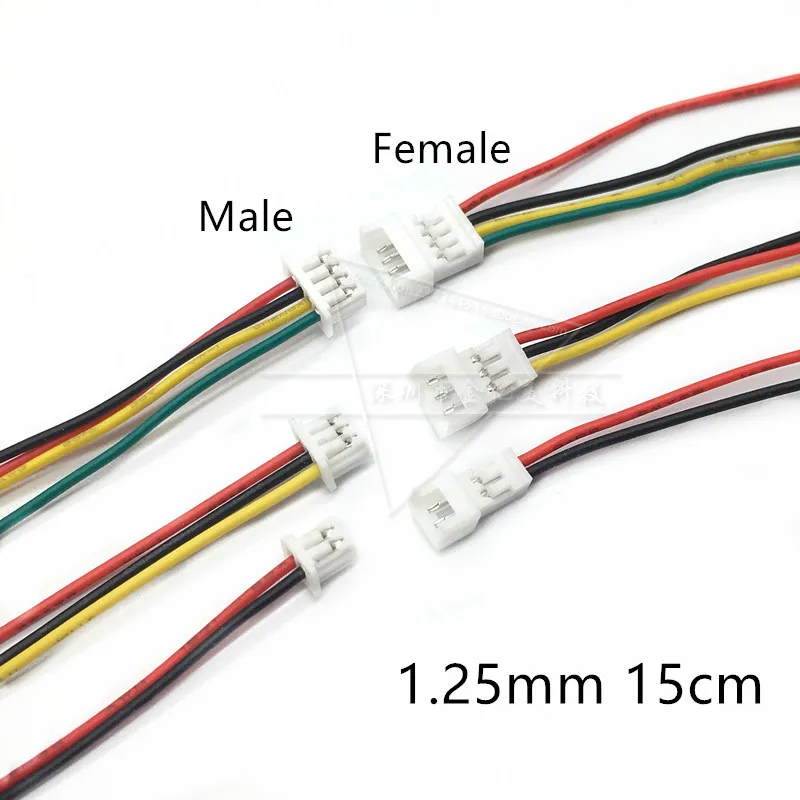 

5 Sets/Lot Connector Micro JST 1.25MM 2-Pin/3-Pin/4-Pin Male&Female Connector Plug with Wires Cables LED Strip Connectors