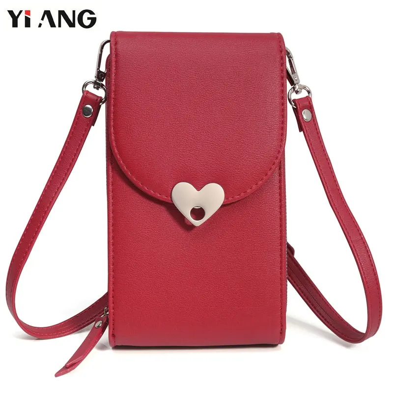 

YIANG Women High quality PU Leather Shoulder Bag Ladies Cross Body Bags Small Capacity Ladies Mobile Phone Bag Wallet Pouch