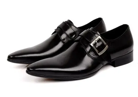 PJCMG/EU38-44; сезон весна-осень; Новинка; модная мужская деловая официальная обувь из натуральной кожи с острым носком; Мужская обувь в деловом стиле - Цвет: black