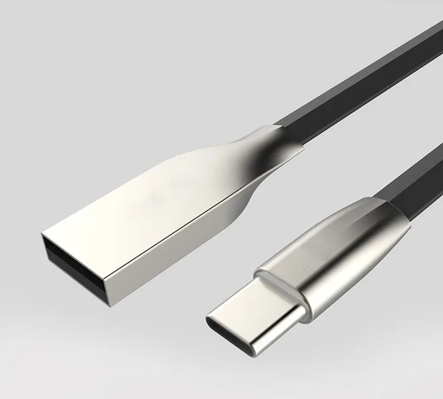 SUPTEC usb type-C кабель из цинкового сплава USB C кабель передачи данных для быстрой зарядки type-C USB Кабель зарядного устройства для Xiaomi huawei LG sony htc - Цвет: Black