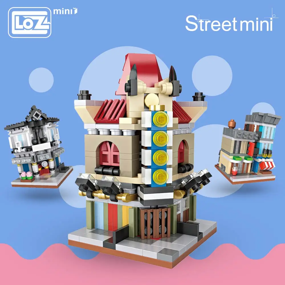 

LOZ Blocks House Mini Street View Building Block Set Plastic Brick Toy Store Creator City Assembly Square Designer Kid 1505-1510