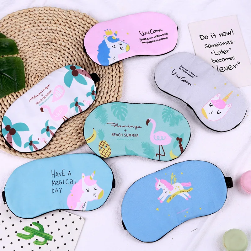 1PCS Cartoon Mayitr Unicorn Eye Mask Variety Sleep Mask Plush Eye Shade Cover Eyeshade Mask Suitable for Travel Home Plush Gift