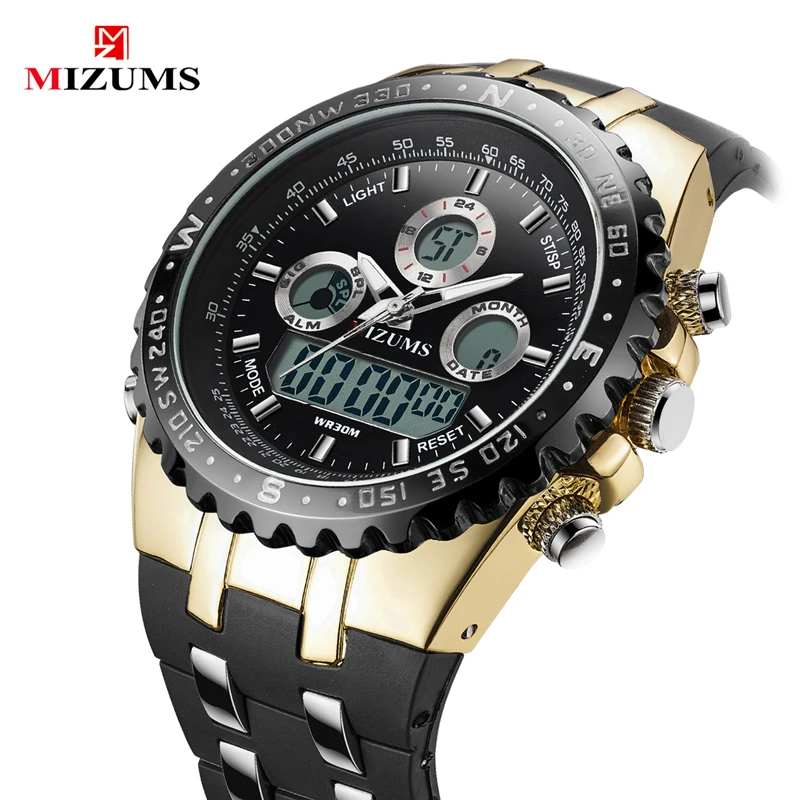 Luxury Brand Mizums Men Fashion Sport Watches Men's Quartz Digital Analog Clock Man Full Steel Wrist Watch relogio masculino free shipping (14)