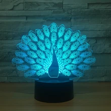 Новейшая колонка с Bluetooth с павлином форма крыльев 3D стереовидение ночные светильники прикроватная тумбочка для спальни настольный ночник музыкальный плеер