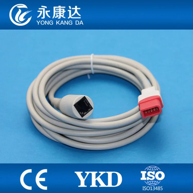 

Free Shipping for Spacelabs 10pin to abbott transducer adpter IBP cable,Round 10j>6p6c jack