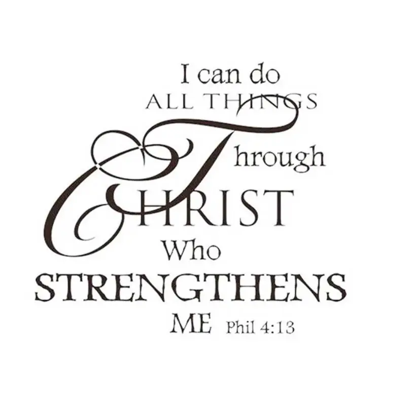Home Decor I Can Do All Things Through Christ Quote Vinyl Wall Stickers Decal Words wall sticker Deco mirror AU10 |